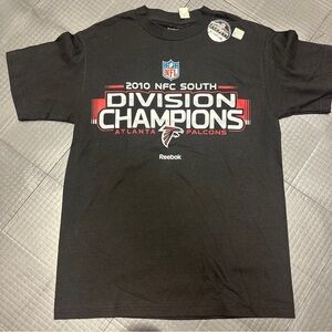 REEBOK 2010 NFC SOUTH DIVISION CHAMPION ATLANTA FALCON SHIRT NEW SIZE MEDIUM